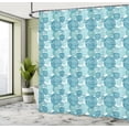 thumbnail image 4 of Ambesonne Nautical Shower Curtain, Circular Sea Waves Pattern, 69"Wx75"L, Sea Blue and Pale Teal, 4 of 4
