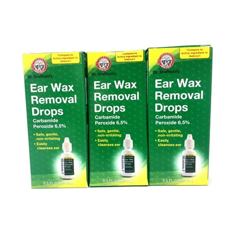 Ear Wax Removal Drops 0.5 oz- pack of 3 (Best Way To Dissolve Ear Wax)
