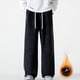 thumbnail image 2 of Pantalones de hombre, pantalones térmicos para hombre, pantalones de nieve, pantalones de invierno con forro polar cálido, pantalones vaqueros térmicos de felpa con pierna recta., 2 of 5