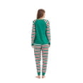 thumbnail image 3 of Conjunto de pijamas familiares a juego para Navidad 2024, conjunto navideño con estampado de letras, camiseta de ciervo para padre, madre e hijo, pantalones de rayas, pijama, mameluco para bebé, 3 of 4