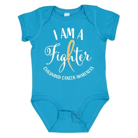 

Inktastic I Am a Fighter- Childhood Cancer Awareness Gift Baby Boy or Baby Girl Bodysuit