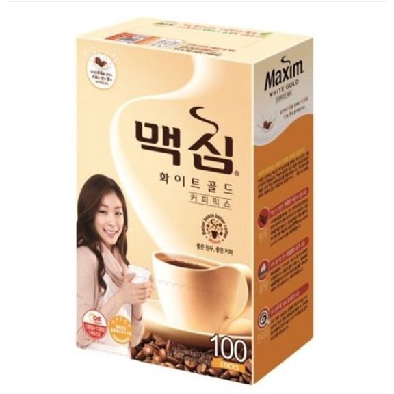MAXIM Mocha White Gold Mild Instant Coffee Mix - 100 Sticks