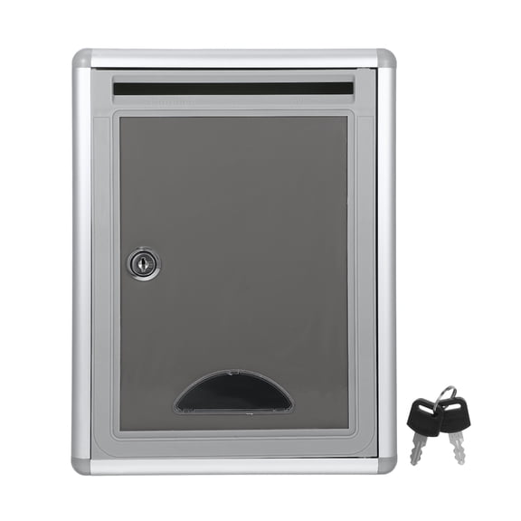 Buzón de sugerencias: Buzón de sugerencias de pared de aleación de aluminio con cerradura - Buzón impermeable para comentarios y quejas de la empresa