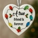 thumbnail image 5 of Adorno de la amistad de cristal marino en forma de corazón | Decoración de recuerdo hecha a mano para colgar en el árbol de Navidad | Regalo único para una hermana, amiga o compañera de trabajo |, 5 of 5