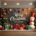 thumbnail image 5 of Gingerbread House Design Christmas Banner Festive Lights New Year Banner Colorful Ornaments Snowman Decor Holiday Banner for Christmas Party New Year Celebration Home Decoration, 5 of 9