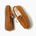 thumbnail image 3 of Minnetonka Mens Pile Lined Slipper Brown Suede Indoor Outdoor Hardsole 3902-BRN, 3 of 7