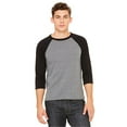 thumbnail image 1 of Bella + Canvas Unisex 3/4-Sleeve Baseball T-Shirt, 1 of 3