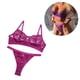 thumbnail image 2 of 2 piezas de encaje sexy conjunto de ropa interior sujetador ropa interior regalo para mujeres niñas, púrpura, L Inevent XX000054-41, 2 of 6