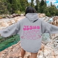 thumbnail image 2 of WEAIXIMIUNG Robe Sweat-Shirt pour Femmes Manches Courtes Sweat à Capuche Graphique Lettres Surdimensionné Pull Décontracté Manches Longues avec Poches, 2 of 6