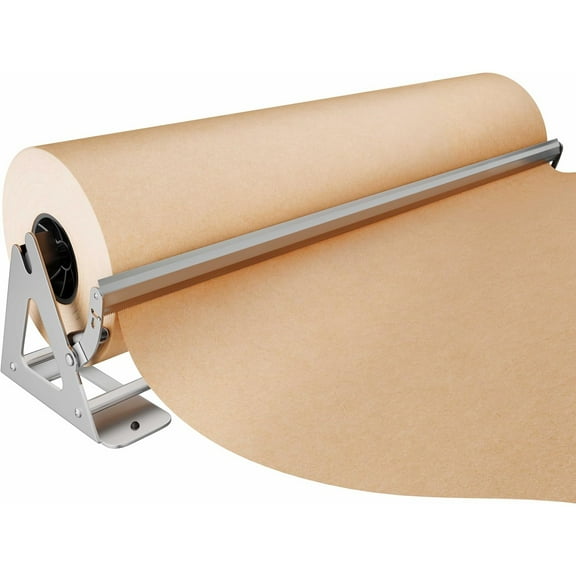 36 Inch Paper Roll Dispenser and Cutter - Heavy-Duty Wall Mountable, Non Slip Tabletop - Kraft, Freezer, Butcher Paper - Up to 1000ft Rolls