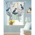 thumbnail image 2 of Teal Forest Birds Tie Up Curtains for Window, Thermal Insulated Balloon Shade Adjustable Rod Pocket Curtains Valance Panels for Kitchen Bathroom Cafe 42 x 45 Modern Oil Painting Farmhouse, 2 of 6