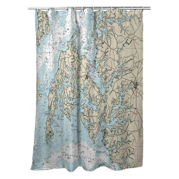 Betsy Drake SH12263EA Easton, MD Nautical Map Shower Curtain - 70 x 72 in.