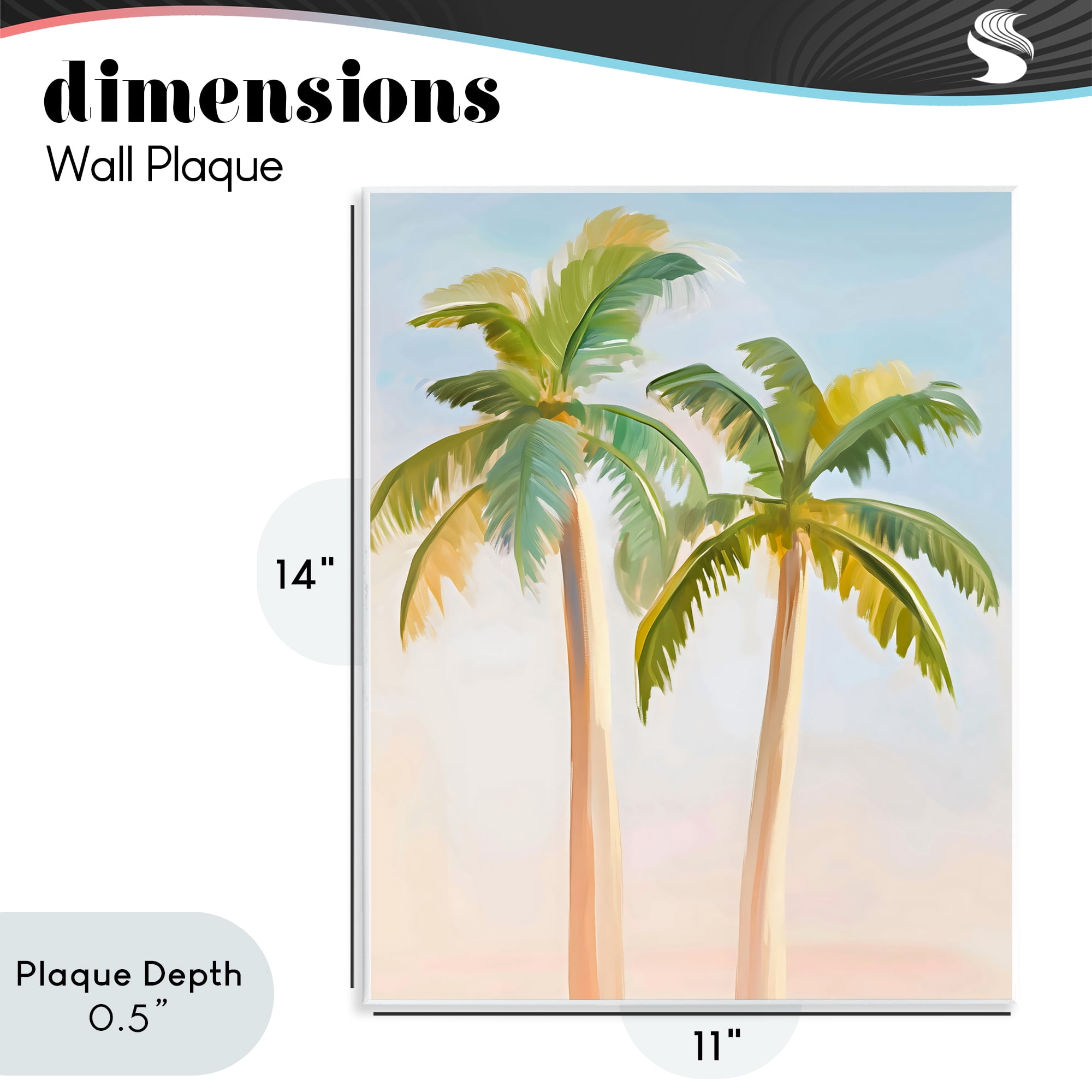 Stupell Industries Tropical Palm Twins at Sunrise Wall Plaque Art, design by The Prints Vibe