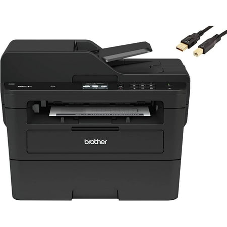 Brother MFC-L2750DW All-in-One Wireless Monochrome Laser Printer, 36ppm, 2.7” Color Touch, Automatic duplex (2-sided), Free USB Printer Cable