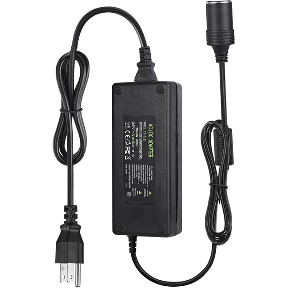 12V 15A Power Adapter Car Charger Converter,Car Cigarette Lighter Socket AC/DC Power Supply Adapter Transformer for Tire Inflator, Car Refrigerator, Car Vacuum Cleaner, and Other Car Devices