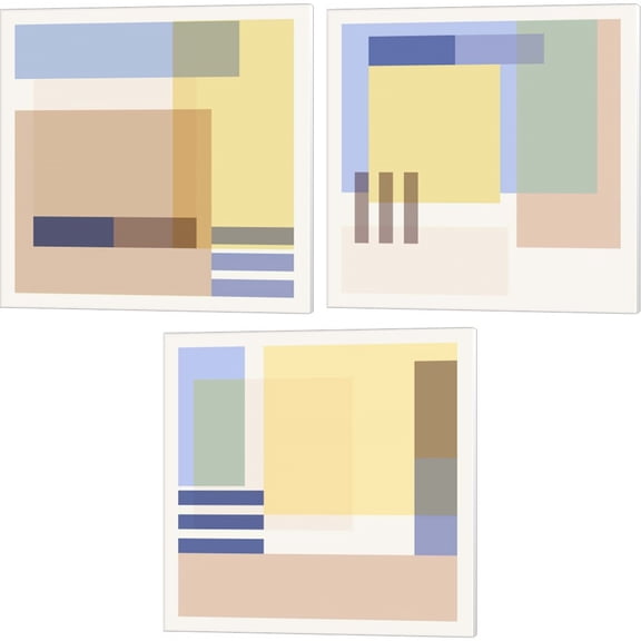 Great Art Now Hazy Days by Melissa Wang 3 Piece Canvas Art Set Each 14"W x 14"H