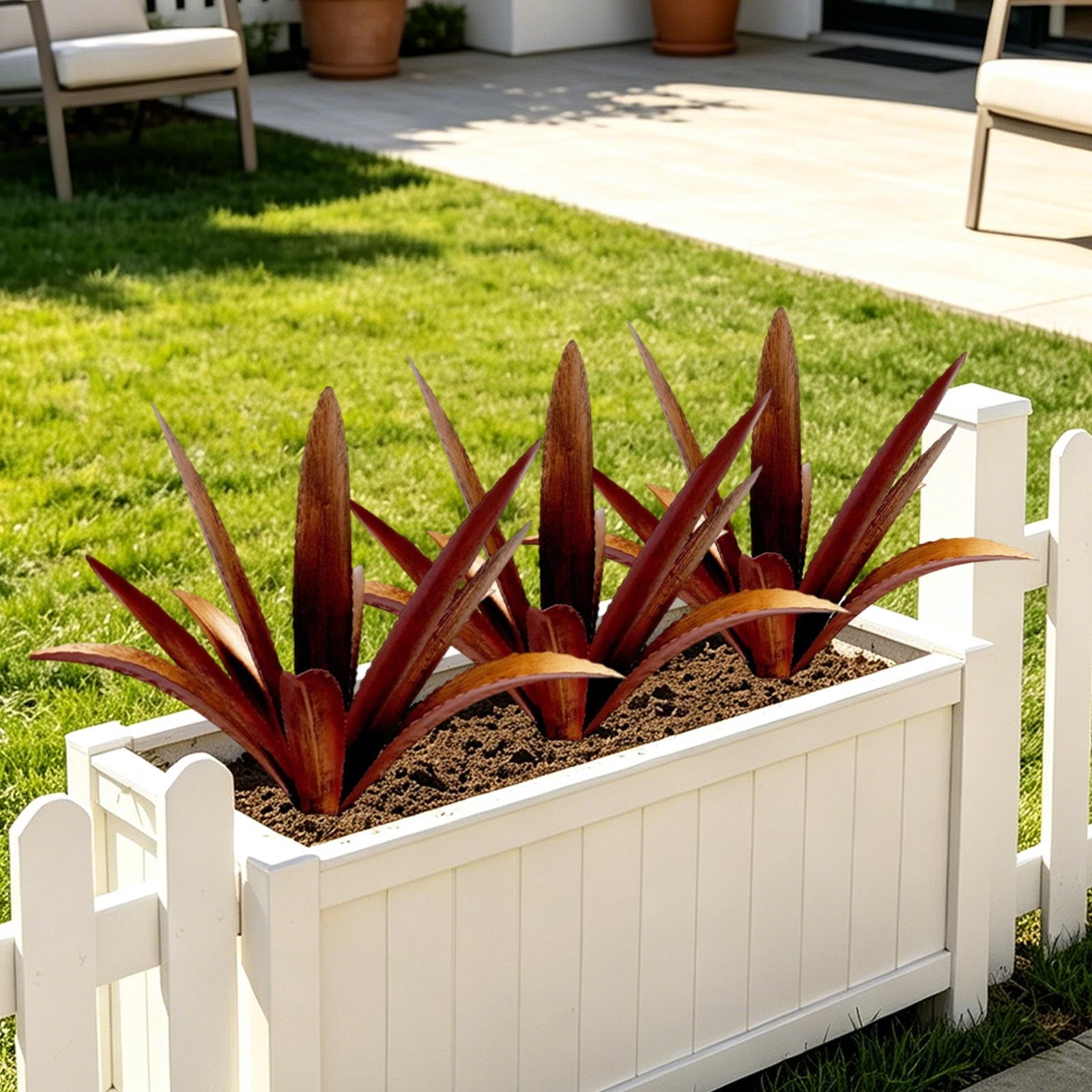 Orangide Metal Plant Sculpture With H Stake Outdoor Yard Art Ornament For Garden Patio Backyard Lawn Spring Summer Home Decor Great For Patio