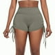 thumbnail image 3 of Pantalones cortos deportivos de cintura alta para mujer con efecto lifting, fruncidos, con cordón y para yoga y fitness., 3 of 5