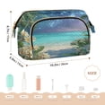 thumbnail image 6 of Wavy Quilted Cosmetic Bag Large-Capacity Travel Toiletry Organizer Includes 9-Piece Portable Travel Bottle Set Beautiful Beach Paradise, 6 of 6