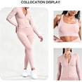 thumbnail image 3 of High Waist Yoga Pants for Women - Tummy Control Leggings with 4-Way Stretch for Workout & Running Pink L, 3 of 6