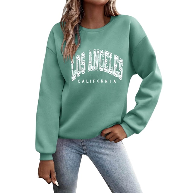 Kcodviy Chandail Graphique pour Femmes Imprimé Chandails Vierges Chandail à Col Rond Blouse Ronde Haut Col Ajusté Chandail à Enfiler Hauts Veste Active Femmes Décontracté Manches Longues Chandails d'Entraînement Blouse Ample