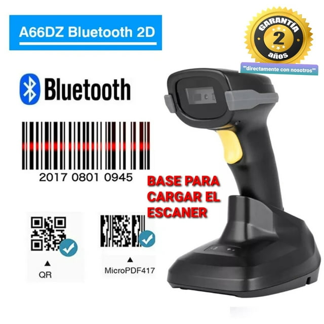 Escáner De Código De Barras Bluetooth 2d Con Base Recargable byecop A66DZ
