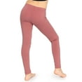 thumbnail image 3 of Stretch Is Comfort Stretchy Girl's Cotton Leggings Dark Mauve Large, 3 of 6