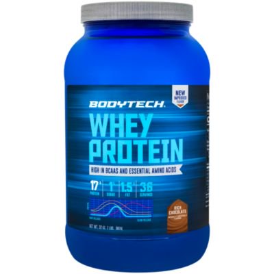 BodyTech Whey Protein Powder  With 17 Grams of Protein per Serving  Amino Acids  Ideal for PostWorkout Muscle Building, Contains Milk  Soy  Rich Chocolate (2 (Best Soy Protein Powder For Building Muscle)