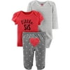 Child of Mine by Carter's Baby Girl Little Sister Outfit Long Sleeve Bodysuit, T-Shirt & Pants, 3-Piece (0-24 Months)