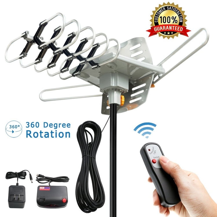 Outdoor TV Antenna 150 Miles Amplified Digital HDTV Antenna with 360