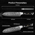 thumbnail image 3 of Kegani Santoku Knife - 7" Japanese Chef Knife - 67-Layer Damascus Steel with Japanese VG-10 Core - Full Tang and Razor Sharp Kitchen Knife - Ergonomically Designed Handle, 3 of 6