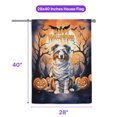 thumbnail image 5 of Mummy Australian Shepherd Happy Halloween with Pumpkins Bats Spooky Fun House Flag 28x40in Double Sided Aussie Dog Lover Gifts Outdoor Decor - 00019, 5 of 5