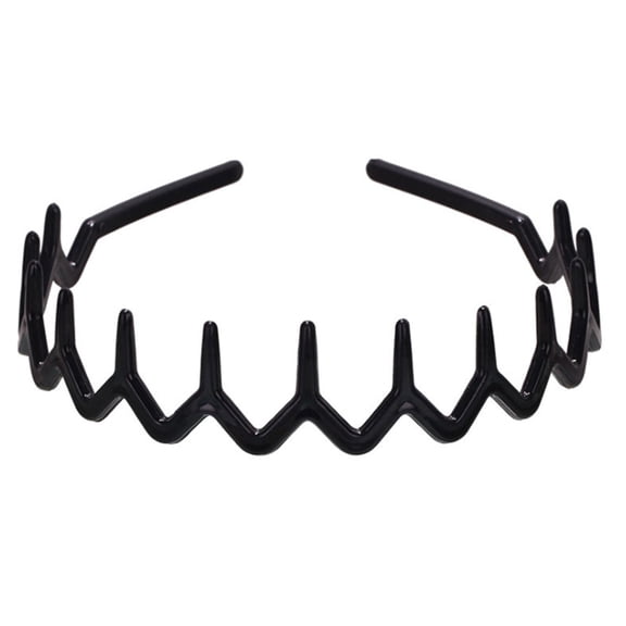 Women Girls Plastic Wavy Toothed Headband Anti-Slip Zig Zag Comb Shark Hair Hoop