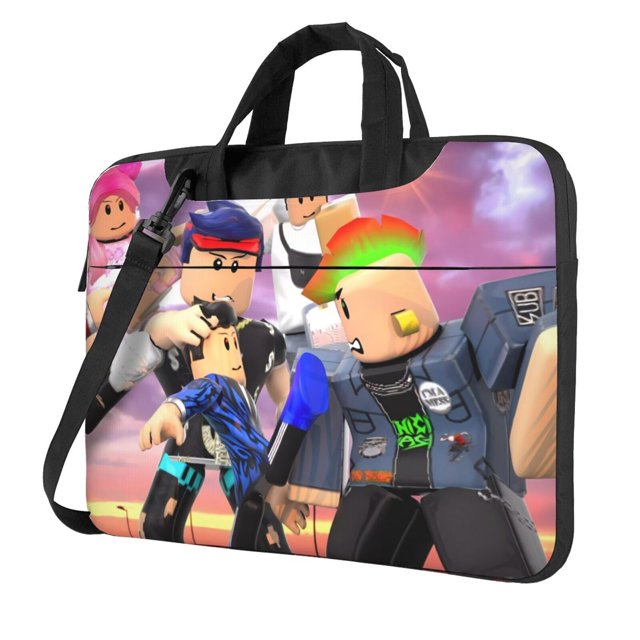 Zufioo Roblox Sac pour Ordinateur Portable, Sac à Bandoulière à Fermeture à Glissière Sac Messager Mallette, Adapté pour École, Travail, Voyage