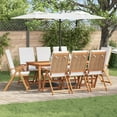 thumbnail image 1 of vidaXL Chaises de Jardin Inclinables avec Coussins 8 Pcs Bois de Teck Massif, 1 of 5