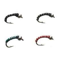 Cortland Fairplay Zebra Midge Nymph Fly Assortment, Size 16, 4 Pack, 709386