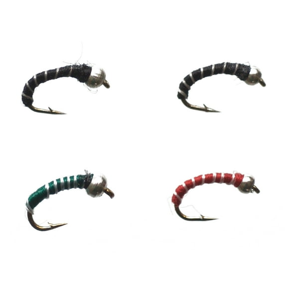Cortland Fairplay Zebra Midge Nymph Fly Assortment, Size 16, 4 Pack, 709386