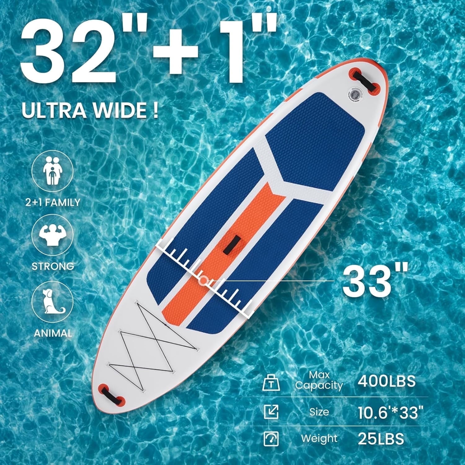 SHOUFTW Inflatable Stand Up Paddle Board with Premium SUP Paddleboard Accessories,2-in-1 Paddle,Wide Stable Design，Blue-Orange
