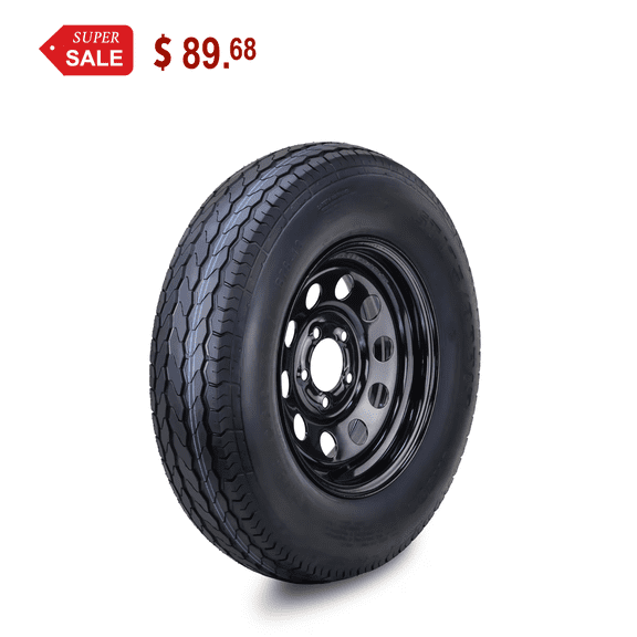 Free Country Trailer Tire Wheel Assembly ST175/80D13 8-Ply D 96L 5 Lug on 4.5" PCD Black Mod Rim