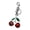 green leaves-red pink, variant on Lightweight Cherries Keyring Fruit Shape Keychain Purse Charm Stylish Backpack Accessory for Trendy Women and Teens