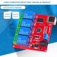 thumbnail image 2 of USB 4 Channel 5V 12V 24V Relays Board Intelligent Switching Controller ULN2803 for PC Automation Tasks, 2 of 5