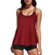 thumbnail image 1 of MKLEKYY Traje de Baño Corto de Gimnasio para Mujer, Traje de Baño Fluido de Dos Piezas con Pantalones Cortos, Top de Barriga, Trajes de Baño para Mujer, Trajes de Baño, conjuntos de Tankinis, 1 of 4