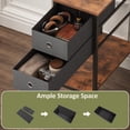 thumbnail image 4 of 48" Industrial Computer Desk with Storage Shelves & 2 Fabric Drawers , Home Office Desk Study Writing Desk,Black, 4 of 9