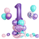 thumbnail image 1 of Set de globos con temática de sirena para el primer cumpleaños, 26 piezas, 1 of 2