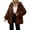 Coffee, variant on Women's Double Faced Fleece Jacket, Open Front Longline Cardigan, Oversized Plush Coat, Soft Warm Outerwear, Fall Winter Loungewear Topper, Cozy Shawl Collar Wrap Brown XXL