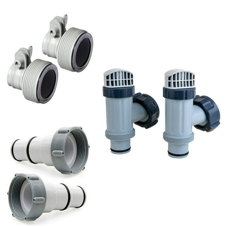 Replacement Hone - Intex Replacement Hose Adapter A & B w/ Collar (Pair) & Plunger Valves (2 Pack)
