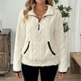 thumbnail image 6 of Stichou Women's Sherpa Fuzzy Fleece Pullover Sweatshirt Long Sleeve Cozy Zip Up Hoodie Jacket 2025 Fall Fashion Clothes White S, 6 of 6