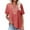 Watermelon Red, variant on Shirts for Women Short Sleeved Summer Cotton and Linen Embroidered V Neck Artistic Loose Pullover T Shirt Breathable for Indoor Outdoor L Size Spring Summer Womens Tops
