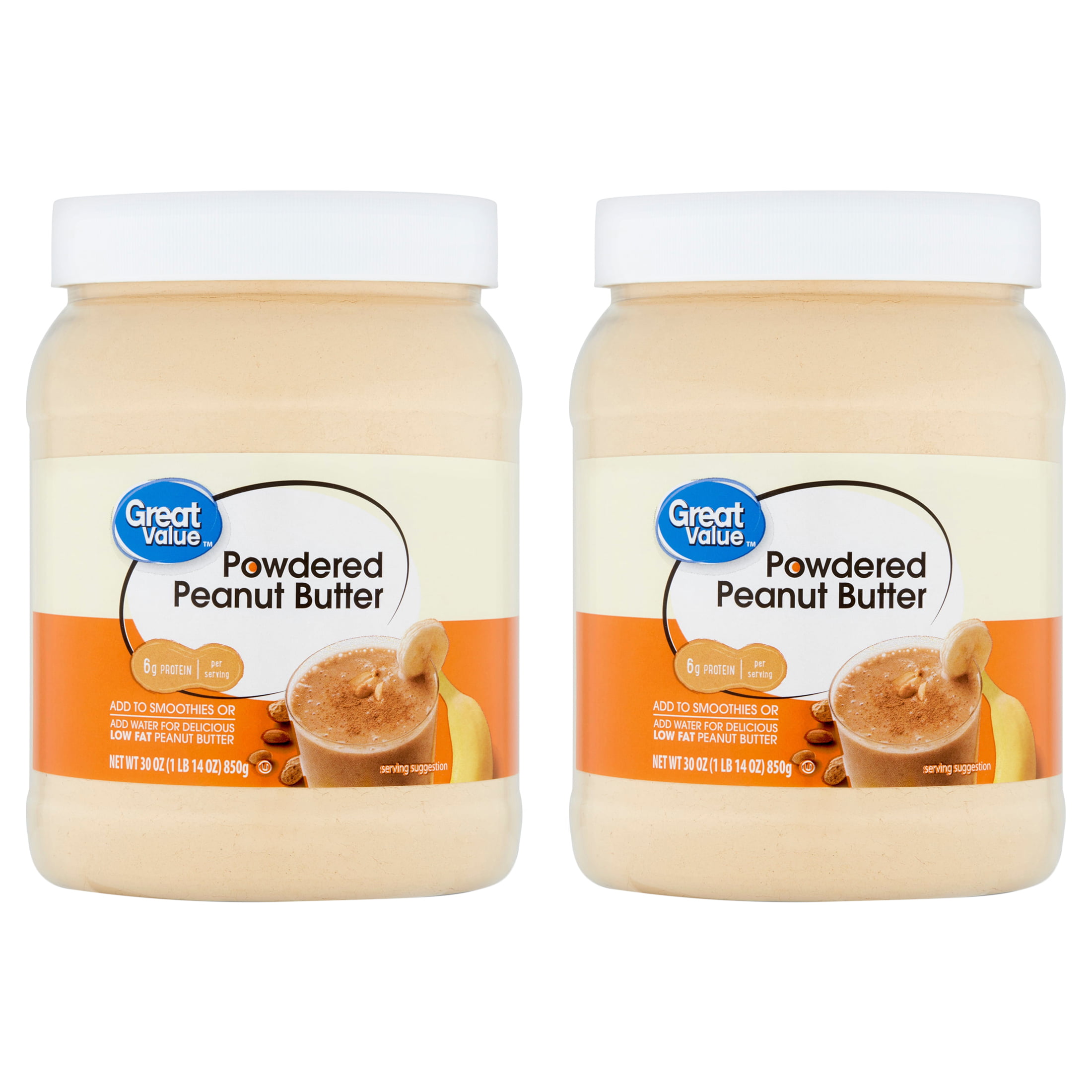(2 pack) Great Value Powdered Peanut Butter, 30 oz
