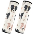 thumbnail image 2 of 2-Pack Seat Belt Covers with Flannel Seatbelt Shoulder Strap Case Adjustable Straps Soft Padding for Car Dog Head and Paw Prints Medium, 2 of 8
